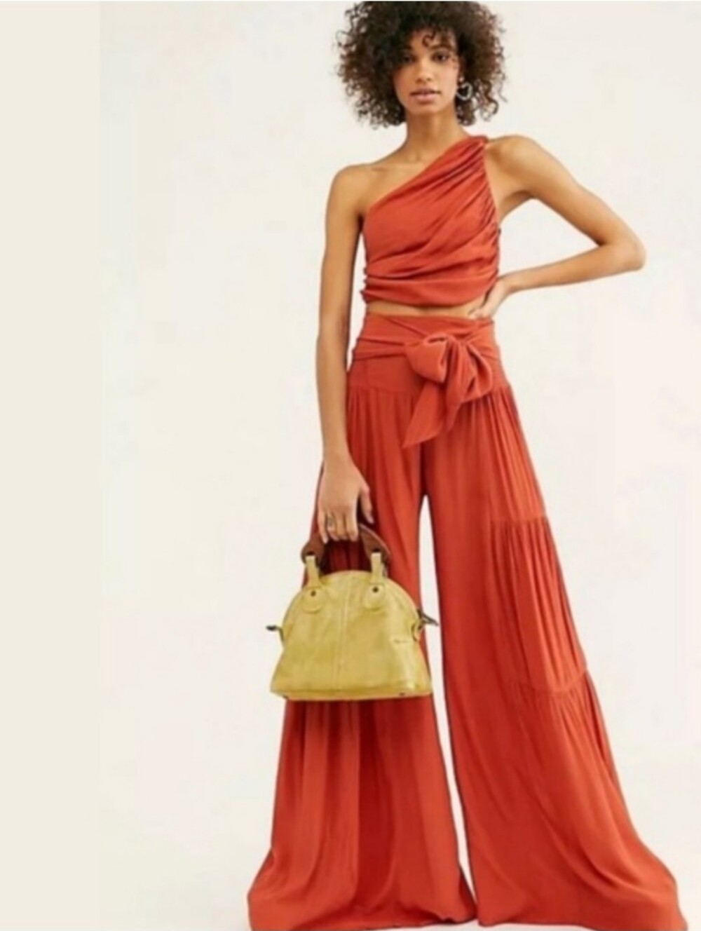 Free People Maggie Palerma Wide Leg One Shoulder Top Set Nwt